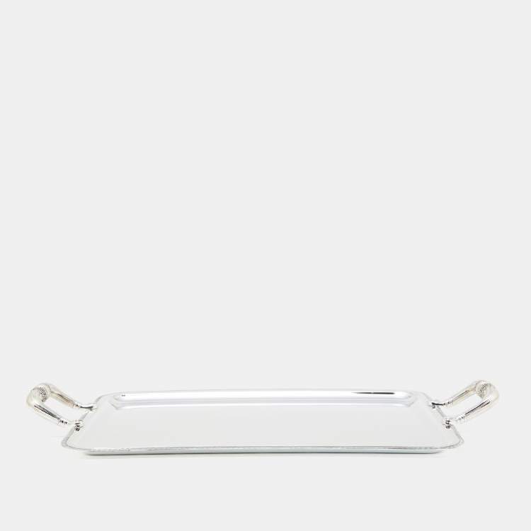 Pre Owned Christofle Malmaison Silver Plated Rectangular Tray