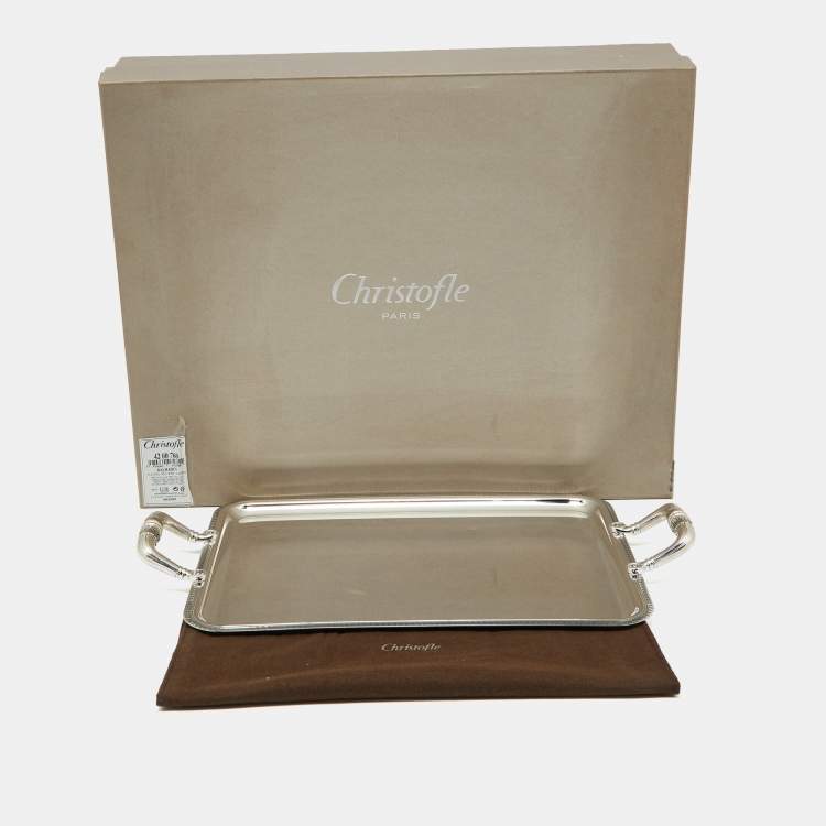 Pre Owned Christofle Malmaison Silver Plated Rectangular Tray