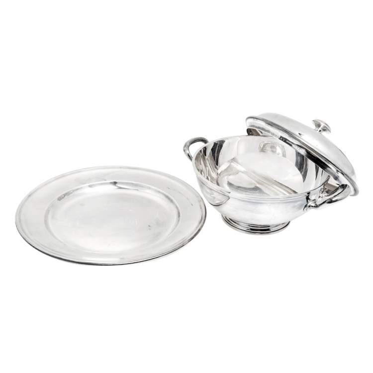 Pre Owned Christofle Vintage Silver Plated Tureen and Underplate Set