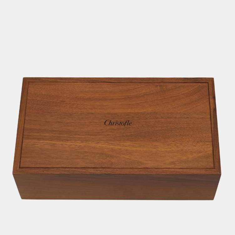 Pre Owned Christofle Silver Plated Metal and Wood Storage Box