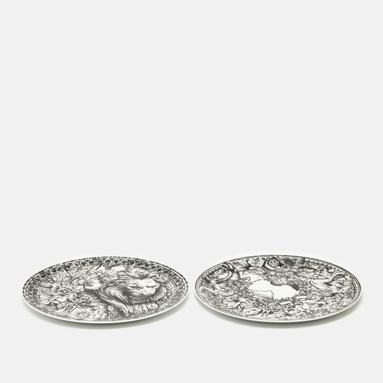 Pre Owned Dior Black/White Constellation Dinner Plates 