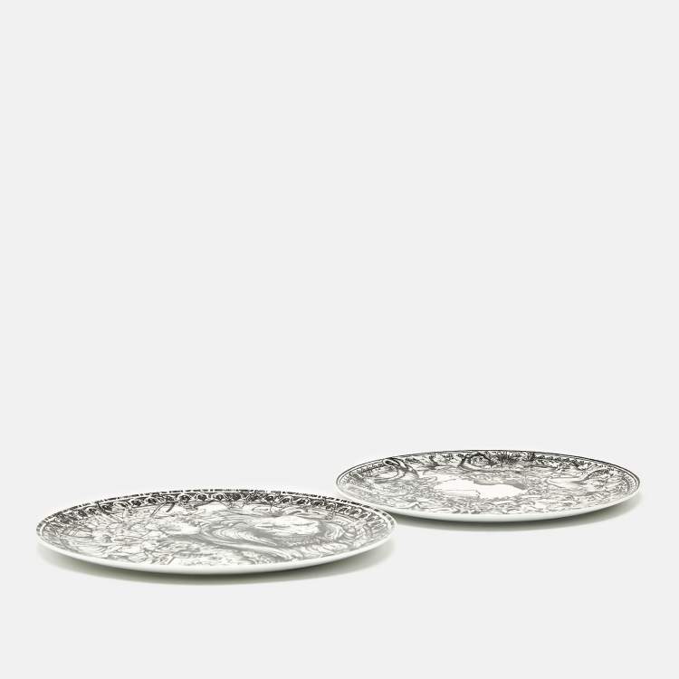 Pre Owned Dior Black/White Constellation Dinner Plates 