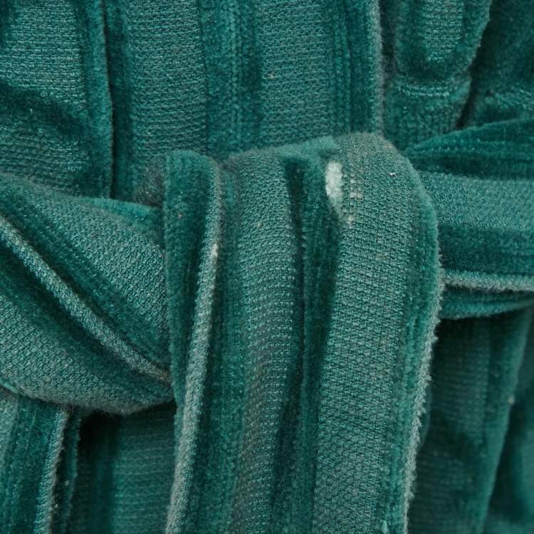 Pre Owned Dior Homme Green Logo Terry Bathrobe M