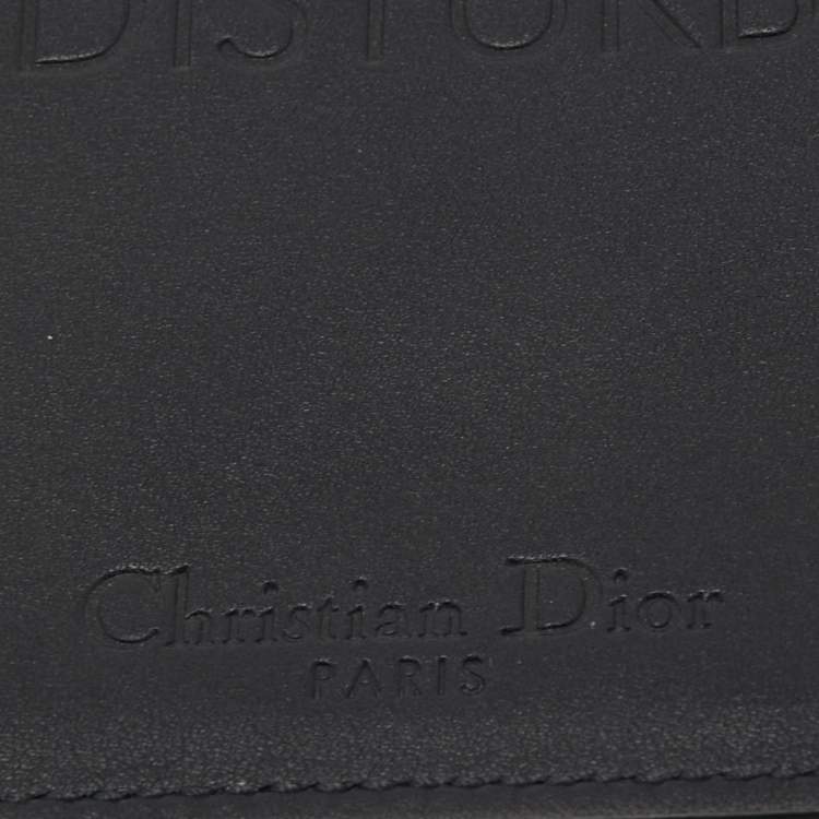 Pre Owned Dior Black Leather and Oblique Canvas Do Not Disturb Tag