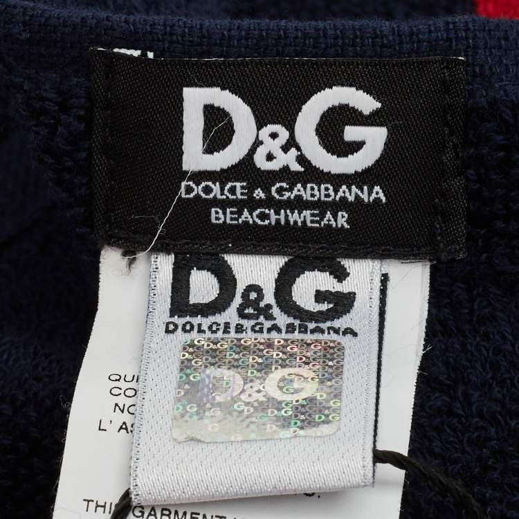 مملوكة مسبقًا Dolce & Gabbana Blue Terry Cotton Towel 
