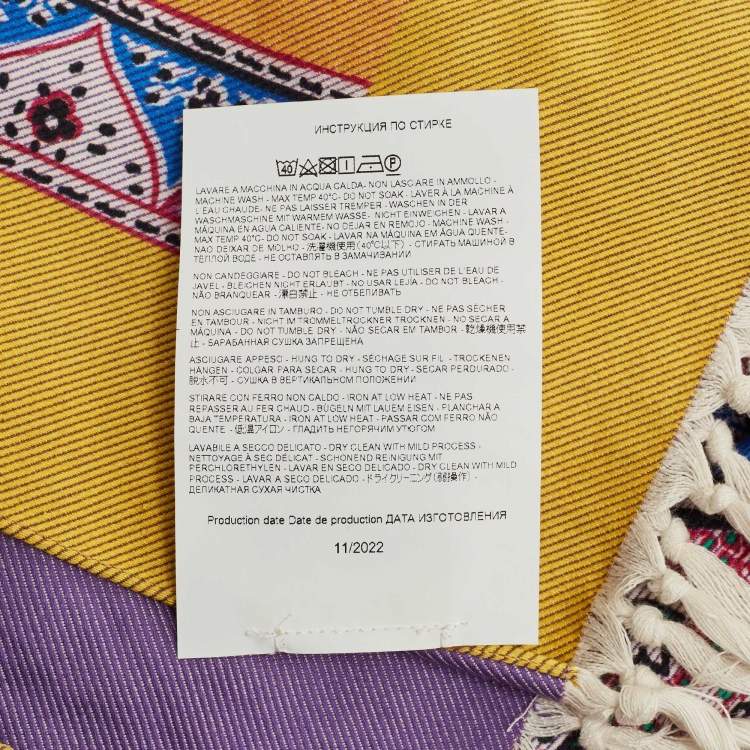 Pre Owned Etro Multicolor Paisley Print Cotton Plaid Throw 
