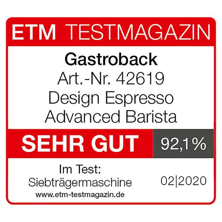 Pre Owned Gastroback Design Espresso Advanced Barista Portafilter Espresso Machine, Silver (Available for UAE Customers Only)