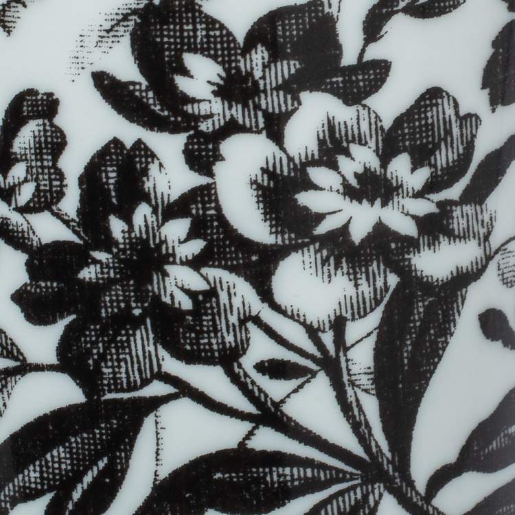 Pre Owned Gucci Black/White Herbarium Hand and Ring Mug 