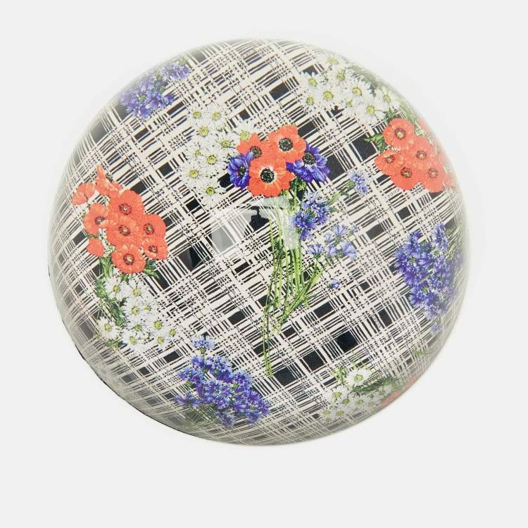 Pre Owned Gucci Multicolor Floral Glass Dome Paperweight