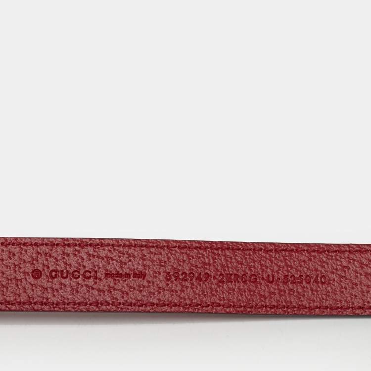 Pre Owned Gucci Red Leather Small/Medium Pet Leash