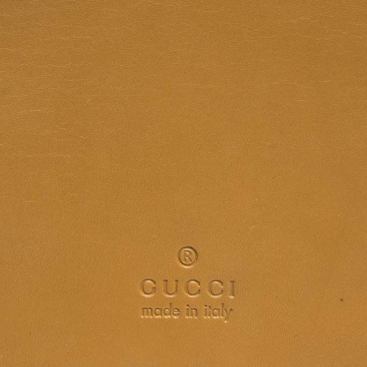 Pre Owned Gucci Light Brown Leather Ring Notebook