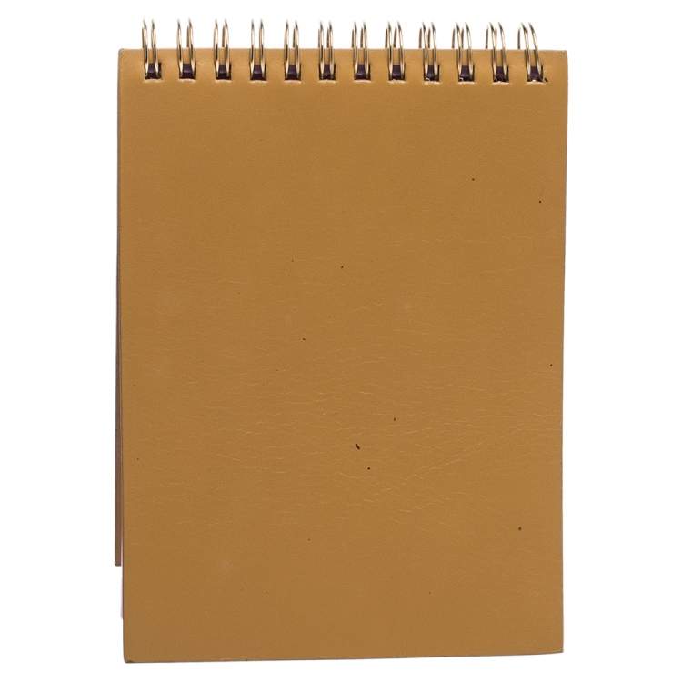 Pre Owned Gucci Light Brown Leather Ring Notebook