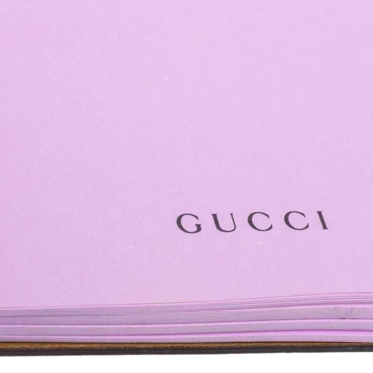 Pre Owned Gucci Light Brown Leather Ring Notebook