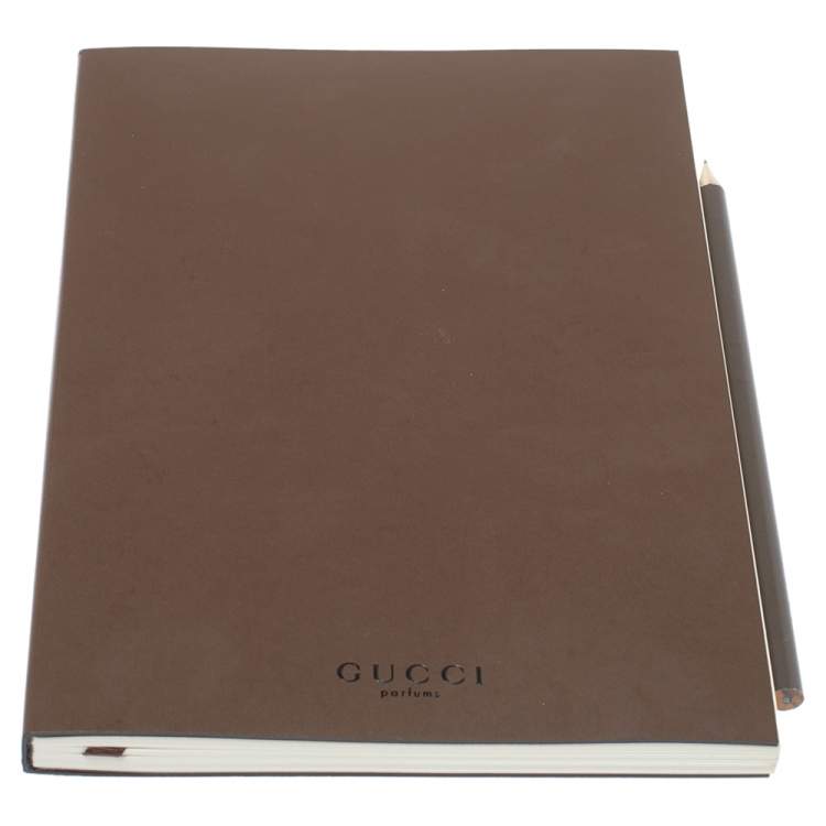 Pre Owned Gucci Dark Brown Notebook and Pencil