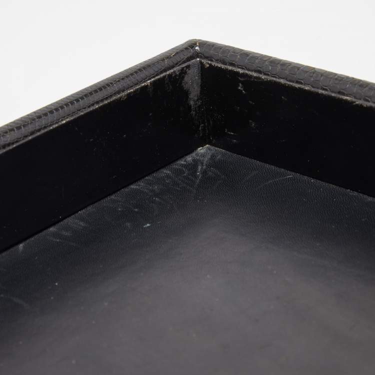 Pre Owned Gucci Black Lizard Desk Set