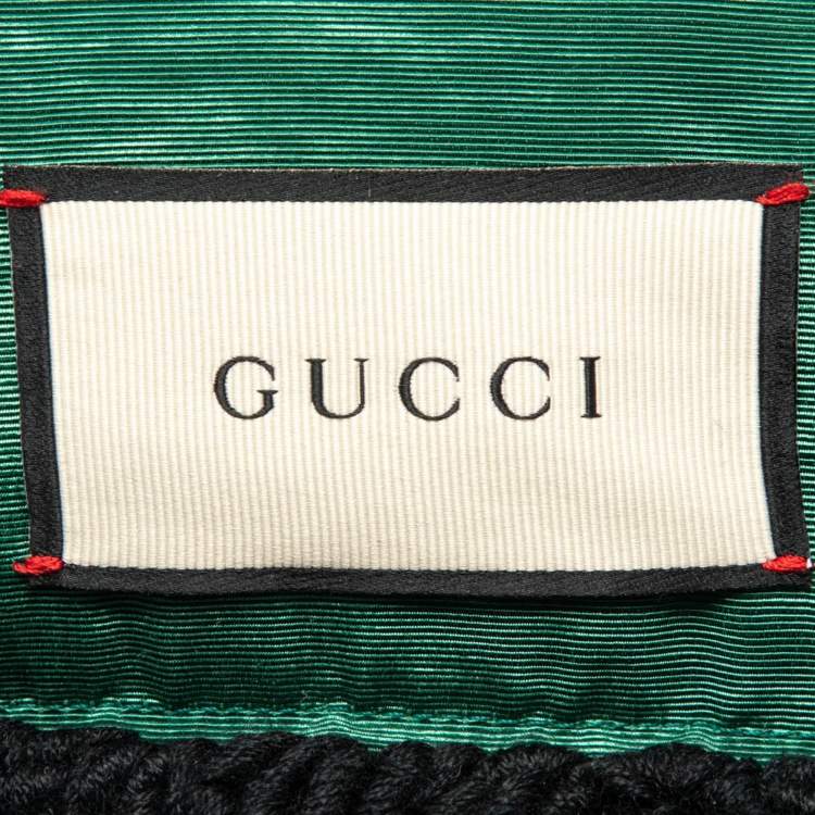 Pre Owned Gucci Green 'Bosco and Orso' Needlepoint Cushion 