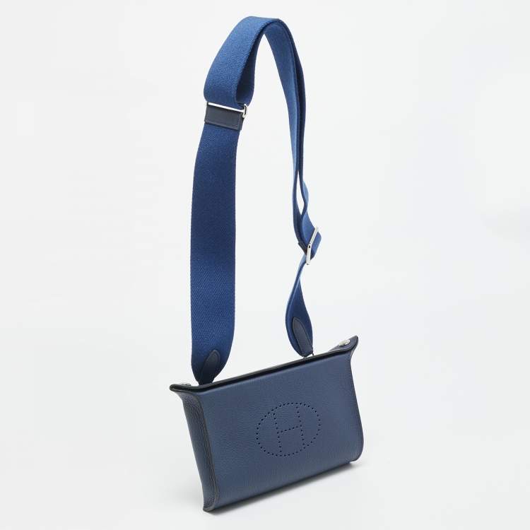 Pre Owned Hermes Videpoches Bleu Navy Togo Leather Shoulder Bag