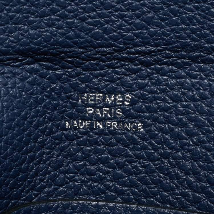 Pre Owned Hermes Videpoches Bleu Navy Togo Leather Shoulder Bag