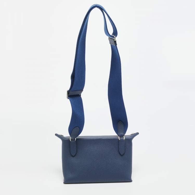 Pre Owned Hermes Videpoches Bleu Navy Togo Leather Shoulder Bag