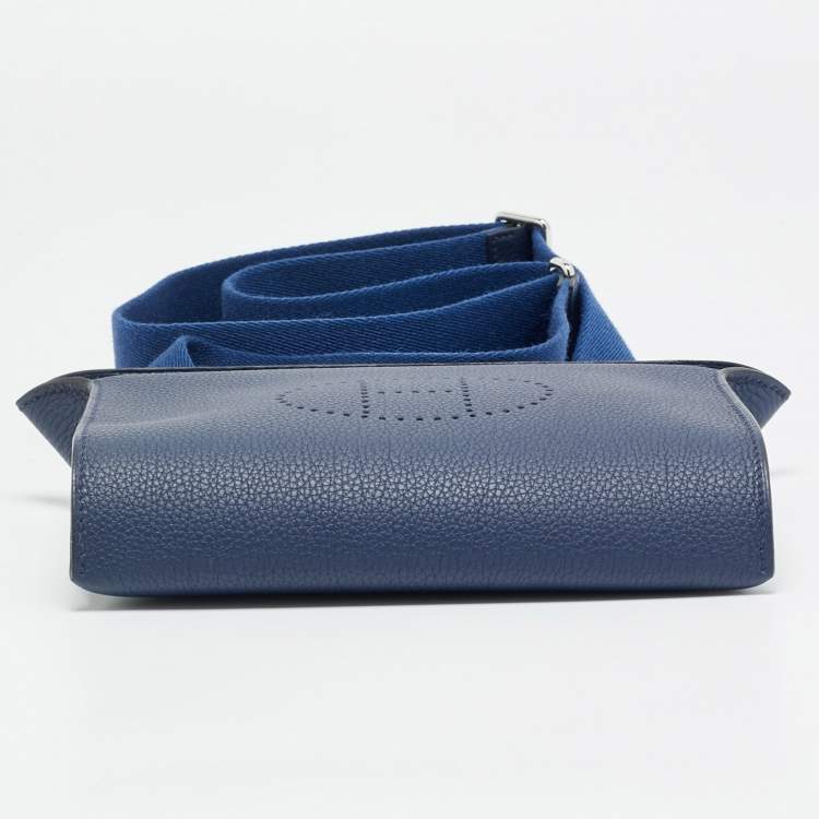 Pre Owned Hermes Videpoches Bleu Navy Togo Leather Shoulder Bag