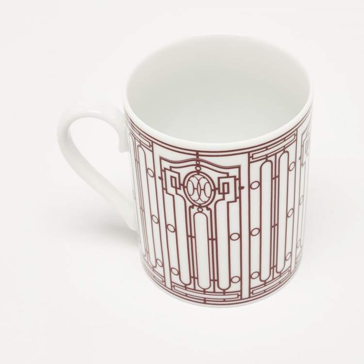 Pre Owned Hermes Rouge Porcelain H Deco Mug
