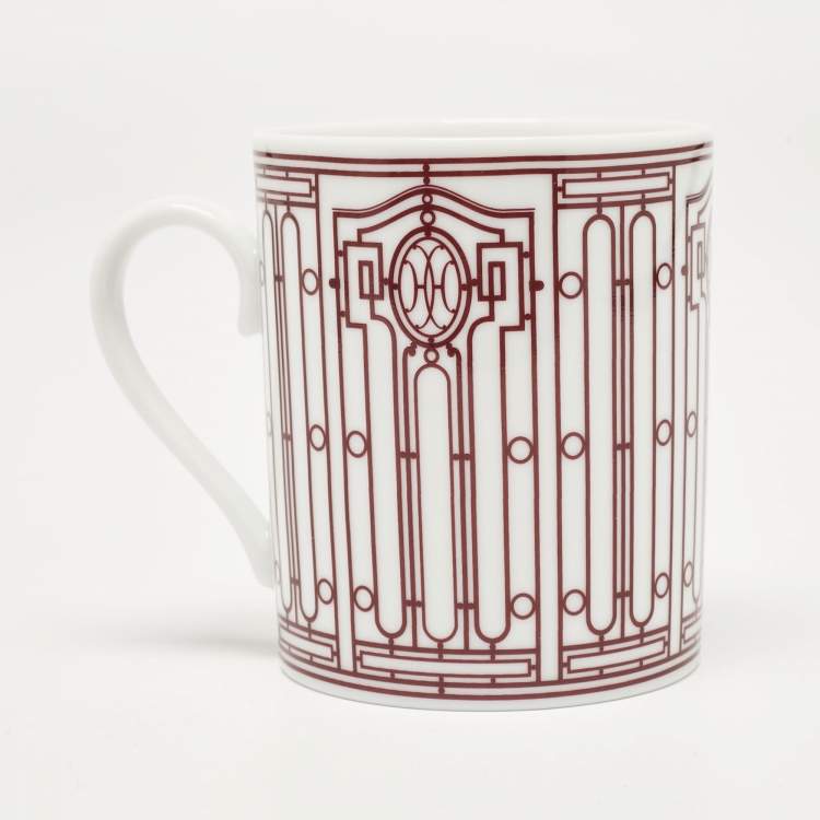 Pre Owned Hermes Rouge Porcelain H Deco Mug