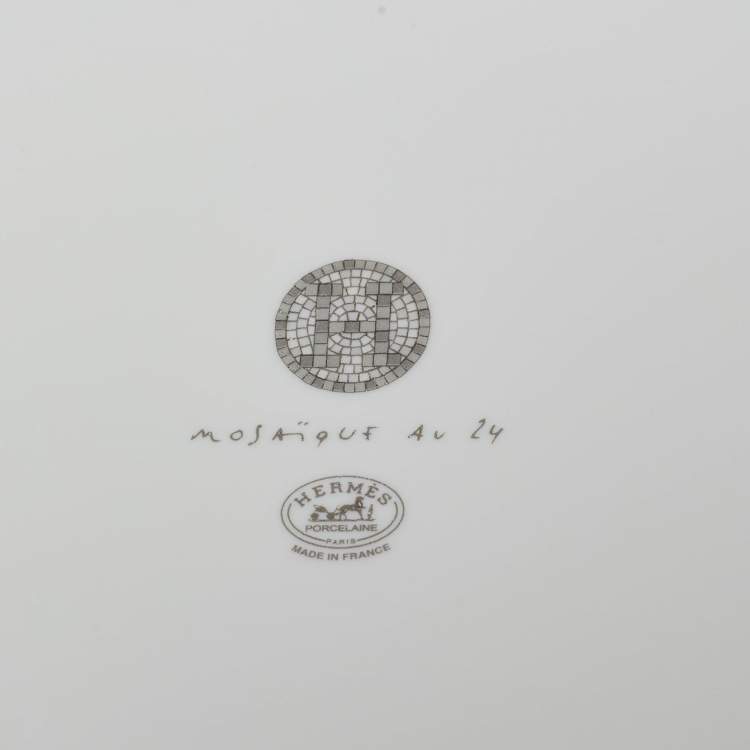 Pre Owned Hermès Mosaique AU 24 Platinum Tart Platter