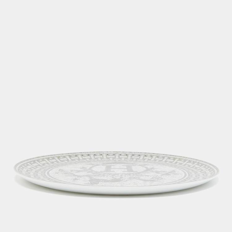 Pre Owned Hermès Mosaique AU 24 Platinum Tart Platter
