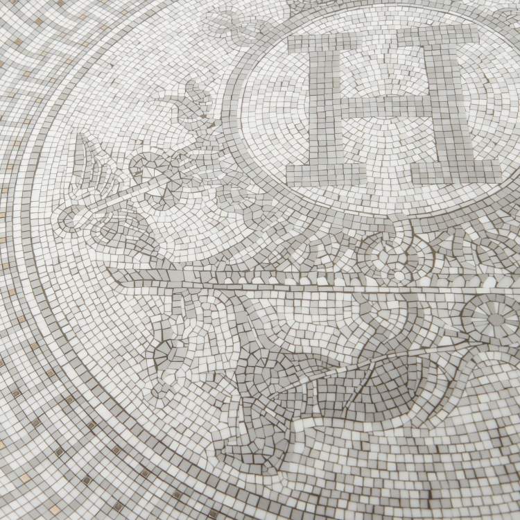 Pre Owned Hermès Mosaique AU 24 Platinum Tart Platter