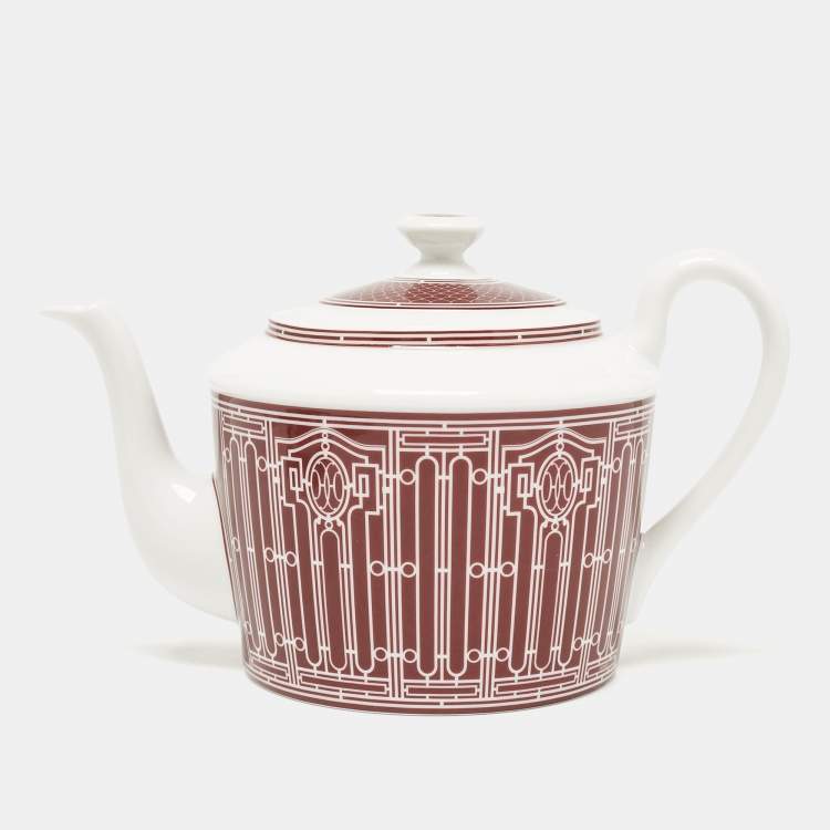 Pre Owned Hermes Rouge H Deco Tea Set