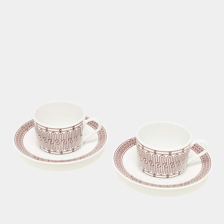 Pre Owned Hermes Rouge H Deco Tea Set