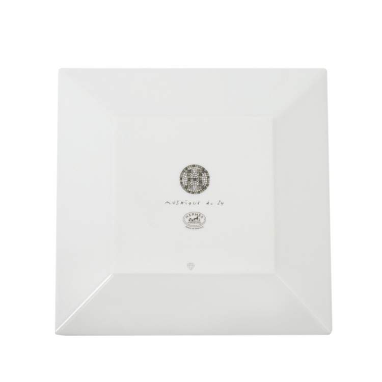 Pre Owned Hermes Mosaique au 24 Platinum n°2 Square Plate