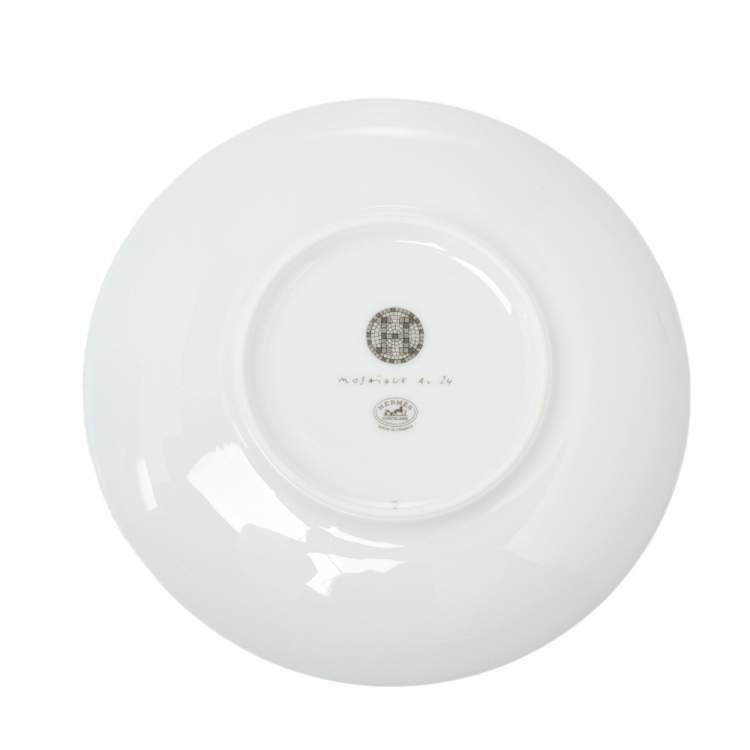 Pre Owned Hermes Mosaique au 24 Platinum Bread & Butter Plate Set