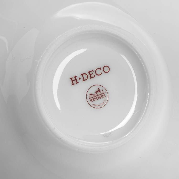 Pre Owned Hermes Rouge H Deco Coffee Cup And Saucer 4-Piece Set