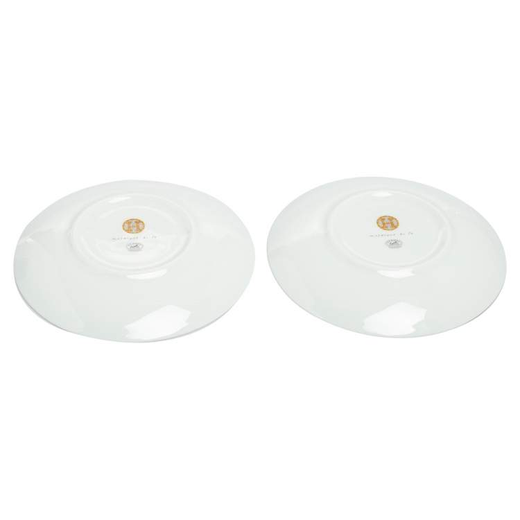 Pre Owned Hermès Mosaique au 24 Platinum Bread & Butter Plate Set