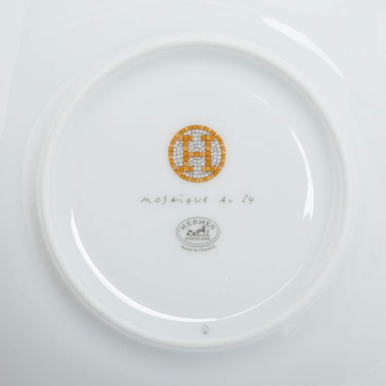 Pre Owned Hermès Mosaique au 24 Platinum Bread & Butter Plate Set