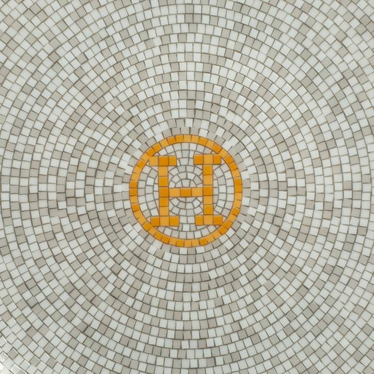 Pre Owned Hermès Mosaique au 24 Platinum Bread & Butter Plate Set