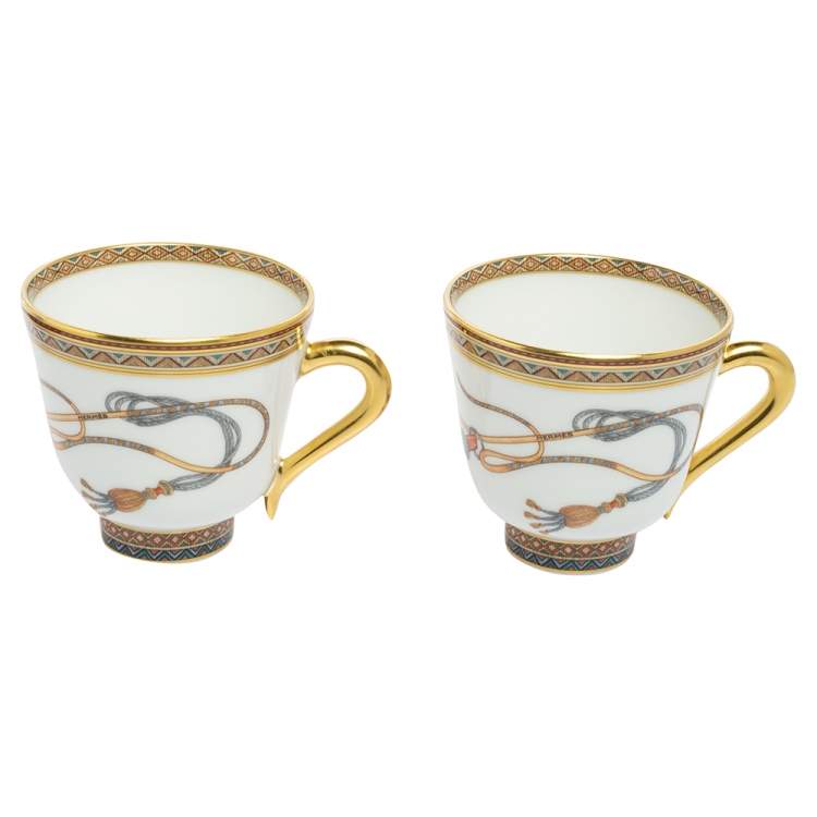 Pre Owned Hermes Cheval d' Orient Coffee Cup and Saucer Set