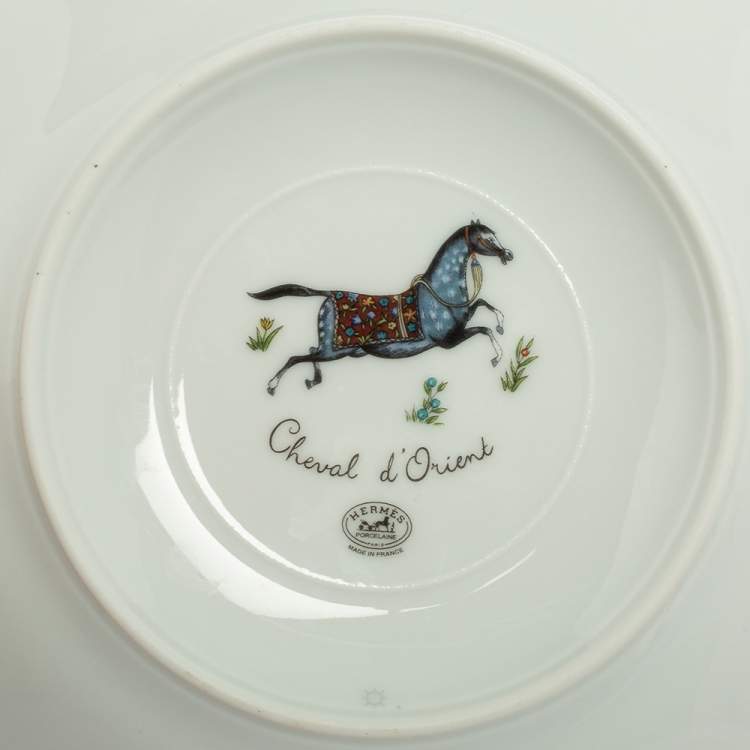 Pre Owned Hermes Cheval d' Orient Coffee Cup and Saucer Set