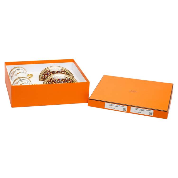 Pre Owned Hermes Cheval d' Orient Coffee Cup and Saucer Set