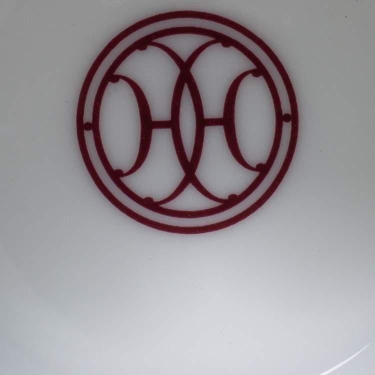 Pre Owned Hermes H Deco Rouge Coffee Cup And Saucer Set