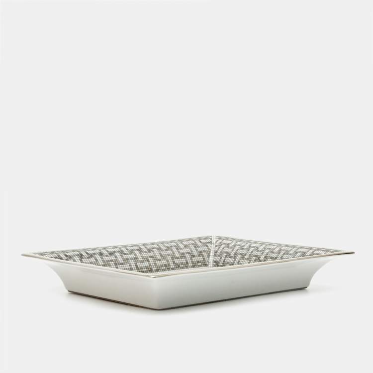 Pre Owned Hermes Mosaique AU 24 Platinum Change Tray