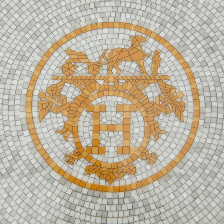 Pre Owned Hermès Mosaique AU 24 Gold Dessert Plate Set of 2
