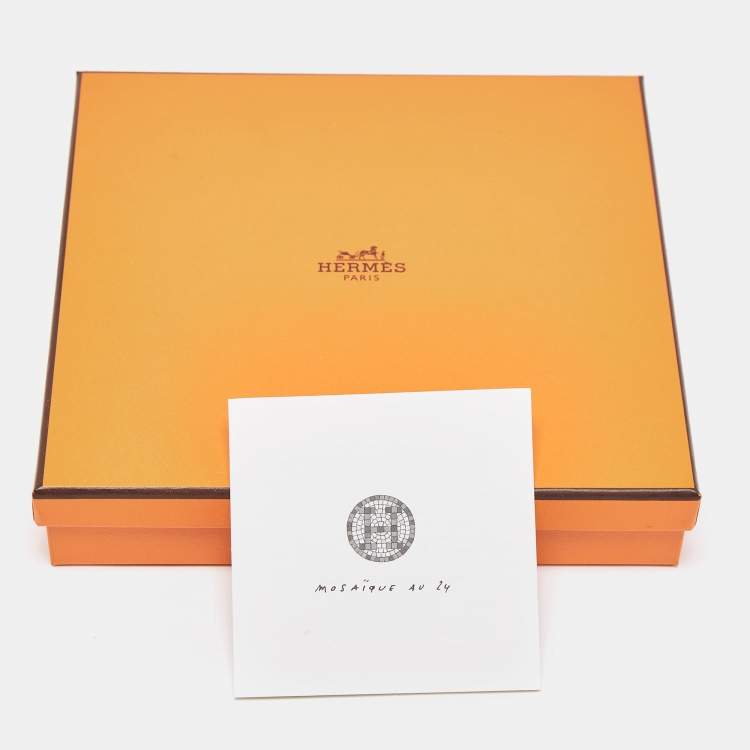 Pre Owned Hermes Mosaique au 24 Platinum n°2 Square Plate