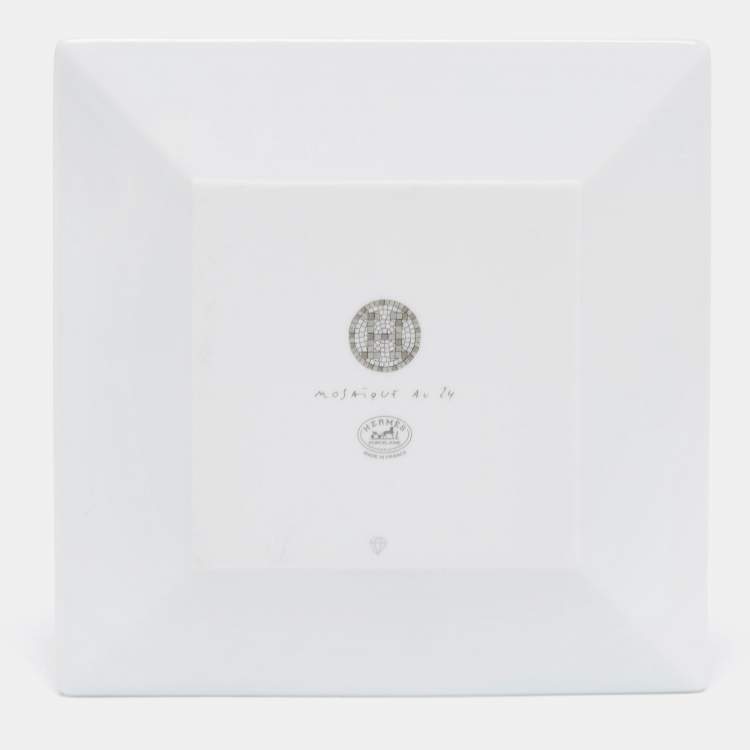 Pre Owned Hermes Mosaique au 24 Platinum n°2 Square Plate