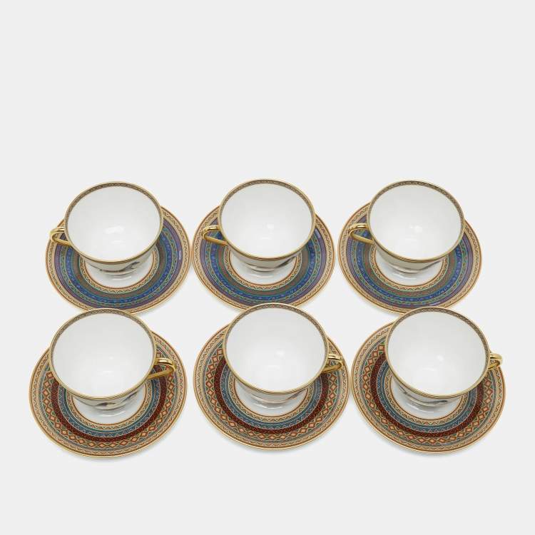 Pre Owned Hermes Cheval D'Orient n°6 Tea Cup and Saucer Set
