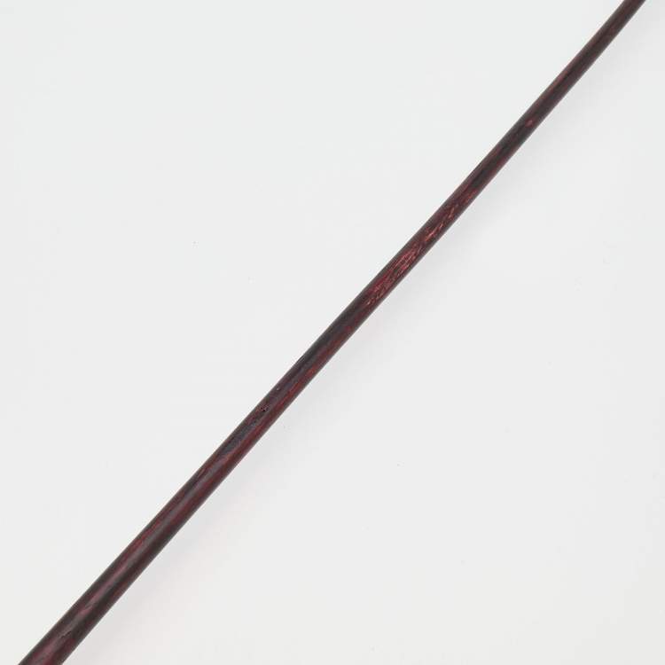 Pre Owned Hermes Iris Chevre Leather And Hackberry Wood Kelly Caleche Dressage Stick