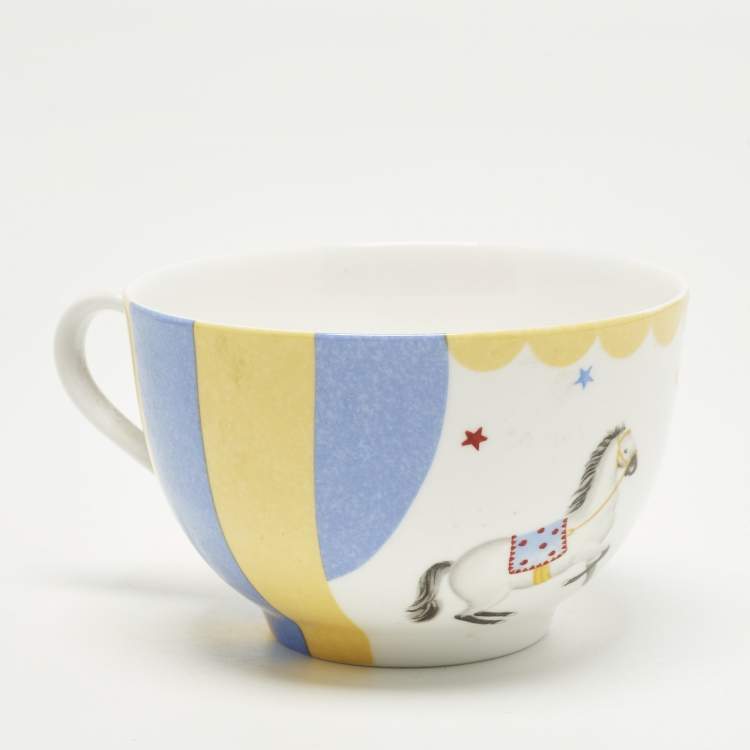 Pre Owned Hermès Le Cabriole Circus Morning Cup and Saucer Set