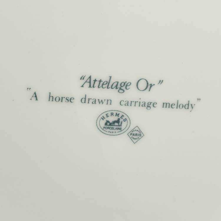 Pre Owned Hermès Attelage Or Plates Set of 2