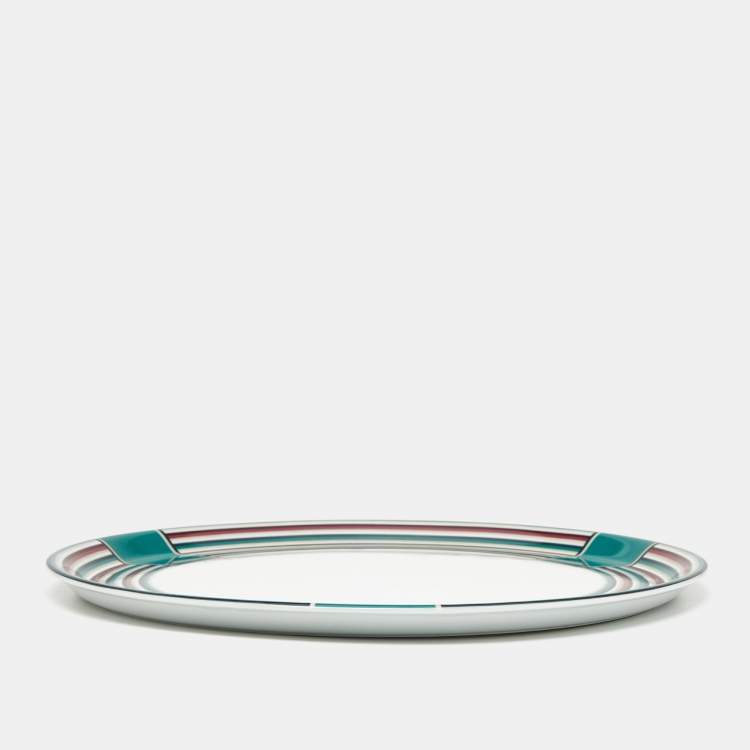 Pre Owned Hermès Attelage Or Porcelain Plate